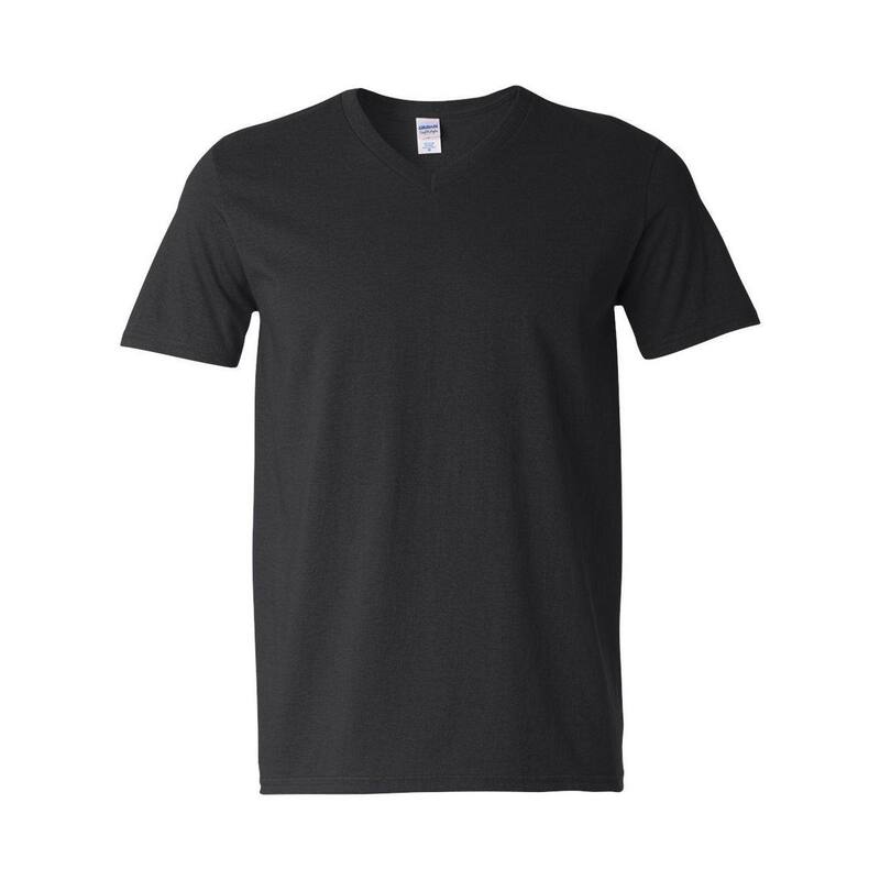 ギルダン メンズ トップス ティーシャツ Vのど首 Gildan Softstyle V-Neck T-Shirt Black 黒いこと トップス-Tシャツ・カットソー