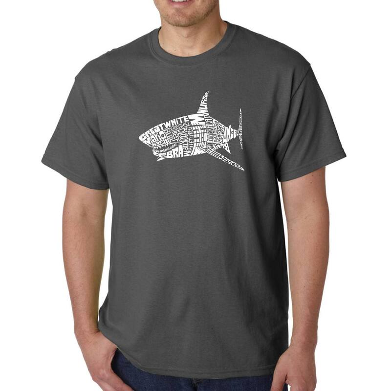 エルエーポップアート メンズ トップス Tシャツ LA Pop Art Species Of Shark - Men's Word Art-shirt Grey グレー