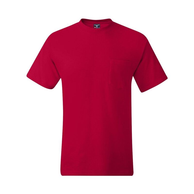 フロソ メンズ トップス Tシャツ Floso Beefy-T Plain Pocket-Shirt Deep Red レッド