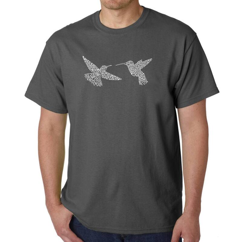 エルエーポップアート メンズ トップス Tシャツ LA Pop Art Hummingbirds - Men's Word Art-Shirt Grey グレー