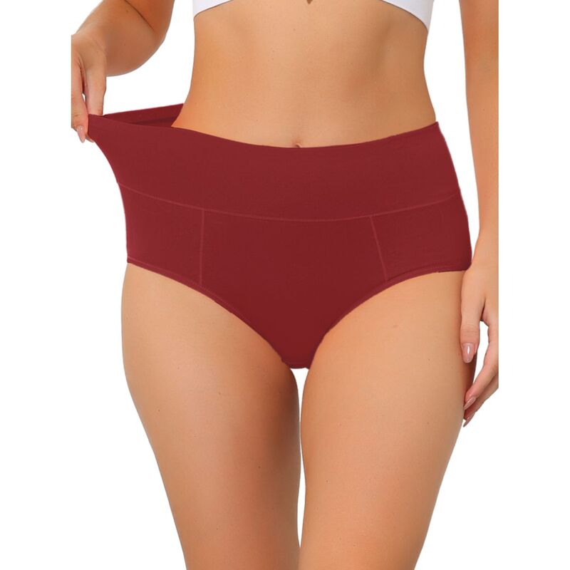 アレグラ ケー レディース アンダー御召しもの ズボン下 ご機嫌酉の方角 綿織物 ALLEGRA K Women\u0027s Cotton High Waistummy Control Underwear Burgundy バーガンディ