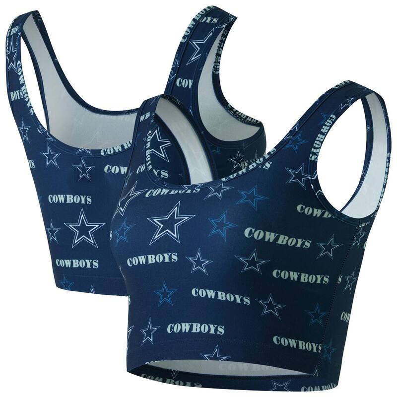 アンブランデッド レディース アンダー御召しもの ブラ 刷り上げる Unbranded Women\u0027s Conceptsport Navy Dallas Cowboys Mosaic Allover Print Bralette Cow Navy 米国海軍