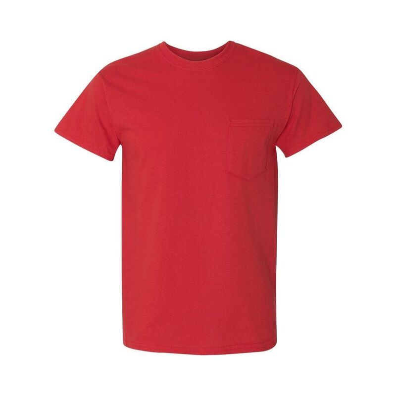 ギルダン メンズ トップス ティーシャツ 綿織物 Gildan Heavy Cotton Pocket-Shirt Red 赤いこと メンズファッション-トップス-Tシャツ・カットソー