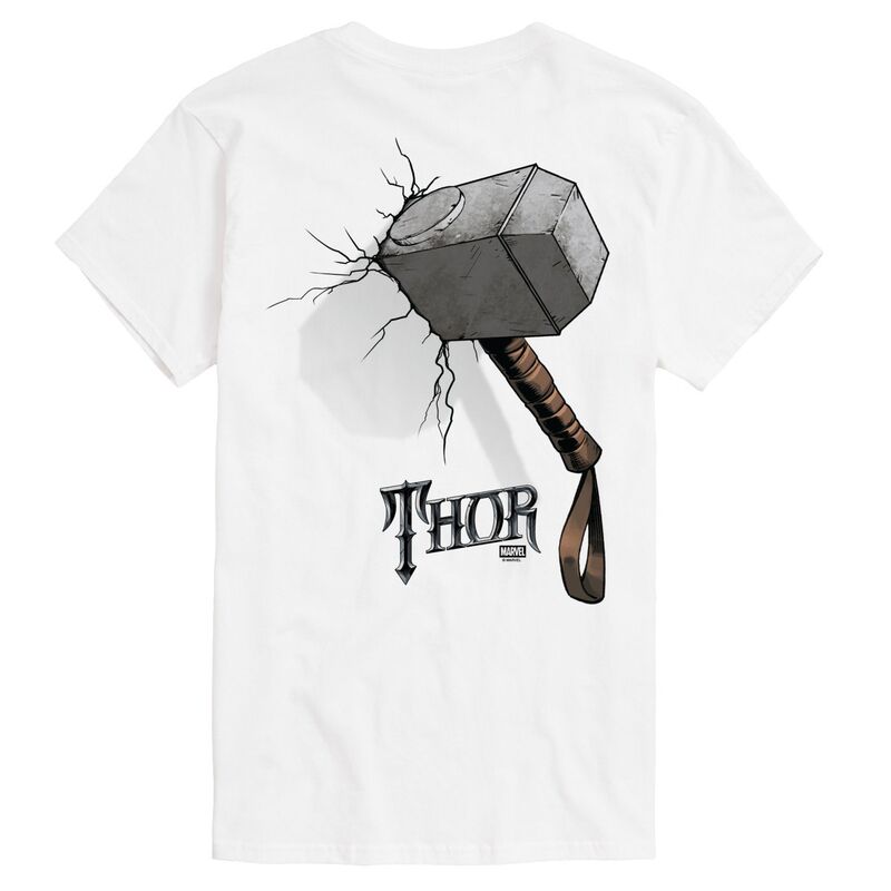マーベル メンズ トップス Tシャツ トール グラフィック Big & Tall Marvel Thor Hammer Graphic Tee White ホワイト