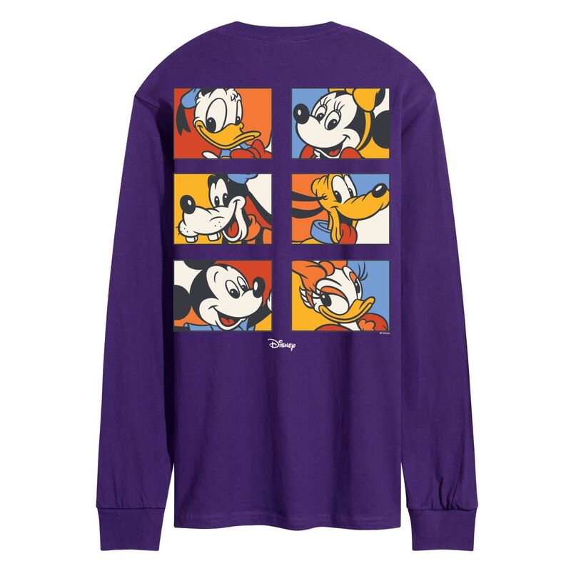 ウォルトディズニー メンズ トップス プルオーバー ヴィンテージ グラフィック Men\u0027s Disney Mickey \u0026 Friends Vintage Grid Long Sleeve Graphic Tee Purple パープル
