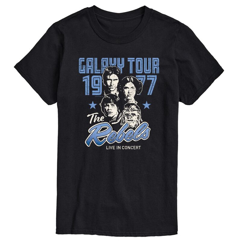 スター ウォーズ メンズ トップス Tシャツ トール グラフィック Big & Tall Star Wars The Rebels Galaxy Tour 1977 Graphic Tee Black ブラック