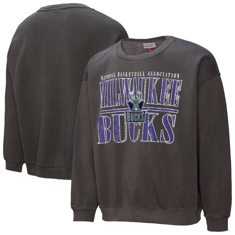 ミッチェル&ネス メンズ アウター パーカー・スウェット シャツ ダウン フリース Men's Mitchell & Ness Black Milwaukee Bucks NBA Downtown Collection Fleece Sweatshirt Buk Black ブラック｜ReVida 店