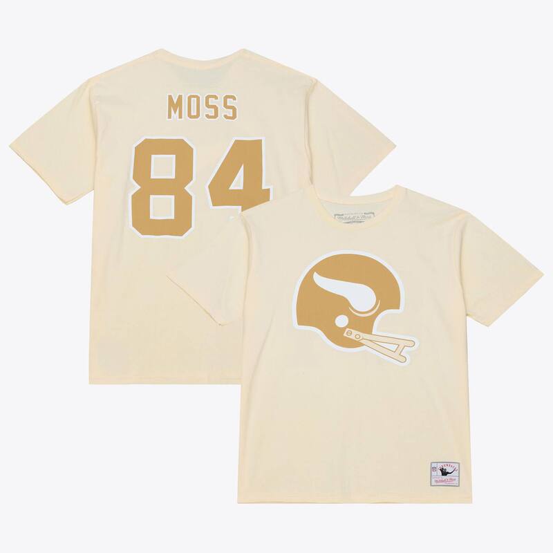 ミッチェル&ネス メンズ トップス Tシャツ Men's Mitchell & Ness Randy Moss Creaminnesota Vikingsandmaname & Number T-Shirt Mvk Beige ベージュ 9,216円