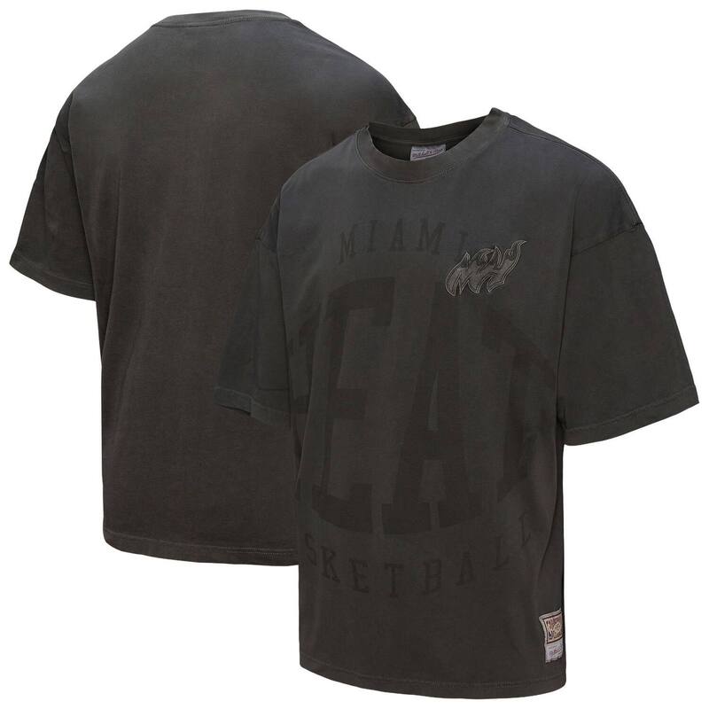 ミッチェル&ネス メンズ トップス Tシャツ ダウン Men's Mitchell & Ness Black Miami Heat Downtown Collection Premium T-Shirt Hea Black ブラック｜ReVida 店