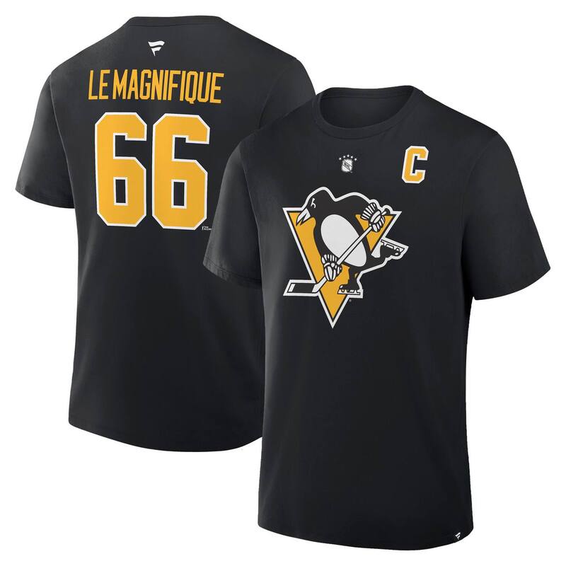 ファナティクス メンズ トップス Tシャツ Men's Fanatics Mario LemieuxBlack Pittsburgh Penguins Retired Player Nickname T-Shirt Png Black ブラック｜ReVida 店