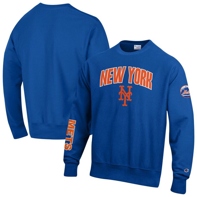 はやりっ児 メンズ アウター パーカー・スウェット プルオーバー Men\u0027s Champion Royal New York Mets Reverse Weave Chenille Sweatshirt Met Blue 青色