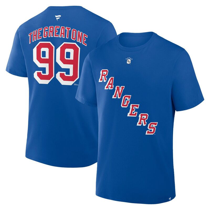ファナティクス メンズ トップス Tシャツ Men's Fanatics Wayne GretzkyBlue New York Rangers Retired Player Nickname T-Shirt Ran Blue ブルー｜ReVida 店