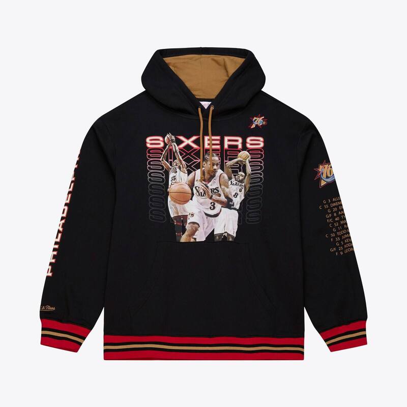 ミッチェル\u0026ネス メンズ アウター パーカー・スウェット フリース Men\u0027s Mitchell \u0026 Ness Black Philadelphia 76ers Hardwood Classics Originals Collection 2000-2001 Team Roster Fleece Hoodie 76r Black 黒いこと メンズファッション-パーカー-トップス