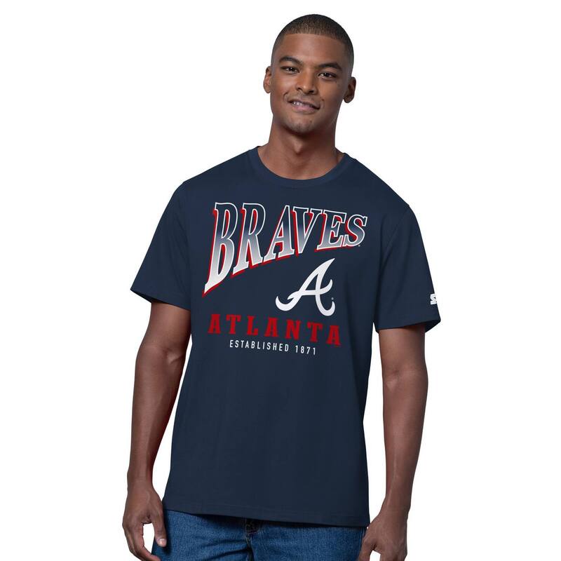 スターター メンズ トップス Tシャツ Men'starter Navy/Heather Gray Atlanta Braves Two-Pack T-Shirt Set Brv Navy ネイビー