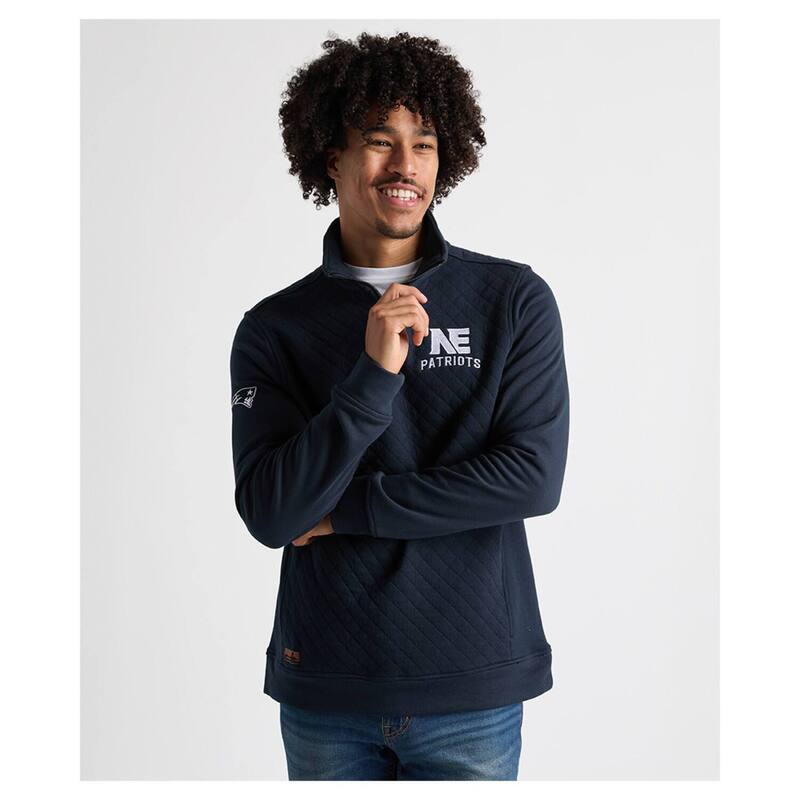 アンブランデッド メンズ アウター パーカー・スウェット キルティング シャツ Unbranded Men's Charles River x New England Patriots Navy Franconia Quilted Quarter-Zip Sweatshirt Pat Navy ネイビー