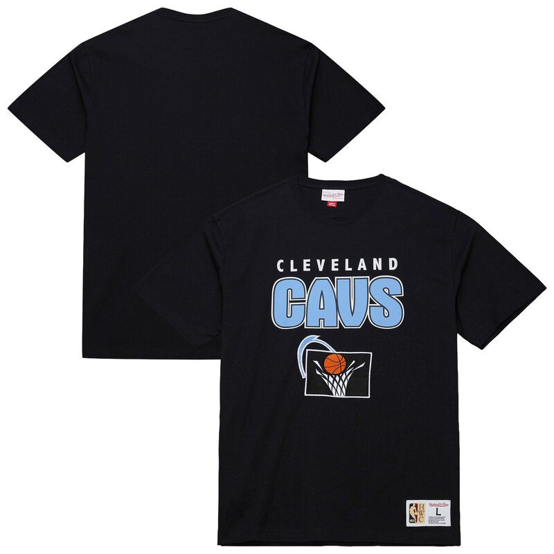 ミッチェル&ネス メンズ トップス Tシャツ Men's Mitchell & Ness Black Cleveland Cavaliers Hardwood Classics Throw It Back Premium T-Shirt Cav Black ブラック|ReVida 店