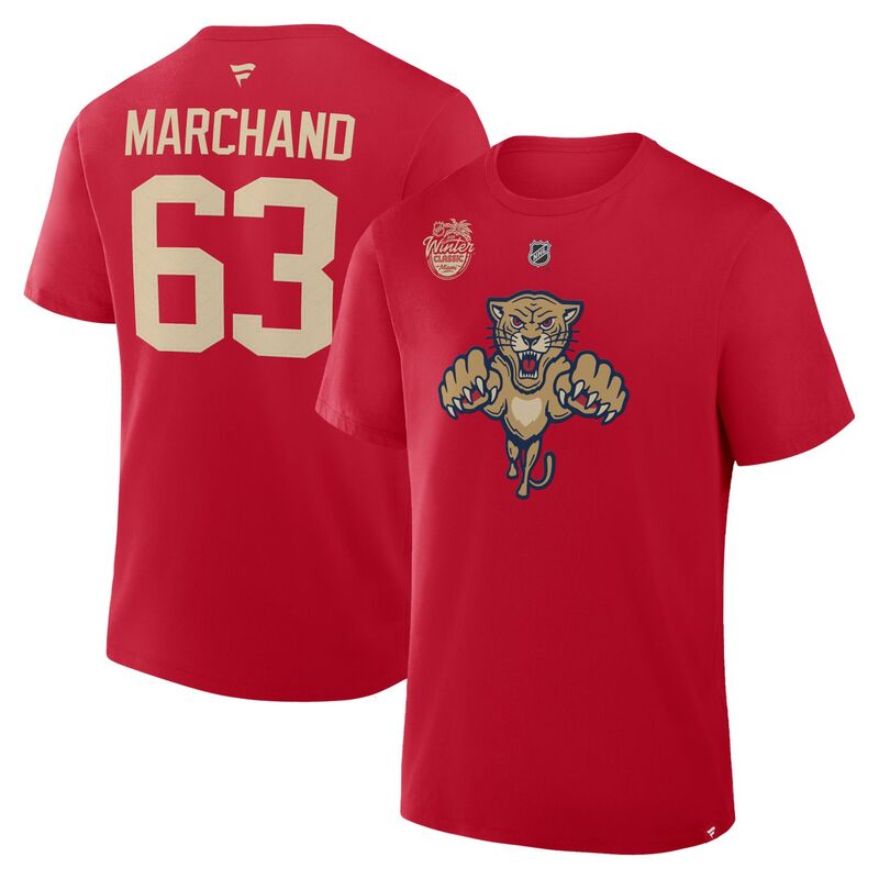 ファナティクス メンズ トップス Tシャツ Men's Fanatics Brad Marchand Red Florida Panthers 2026 NHL Winter Classic Authentic Stack Name & Number T-Shirt Pnt Red レッド