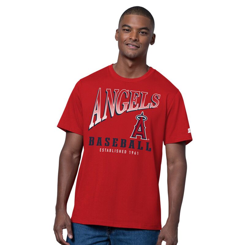 スターター メンズ トップス Tシャツ Men'startered/Heather Gray Los Angeles Angels Two-Pack T-Shirt Set Ang Red レッド
