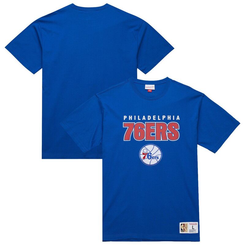 ミッチェル\u0026ネス メンズ トップス ティーシャツ Men\u0027s Mitchell \u0026 Ness Royal Philadelphia 76ers Hardwood Classics Throw It Back Premium T-Shirt 76r Blue 青色 Tシャツ・カットソー-トップス