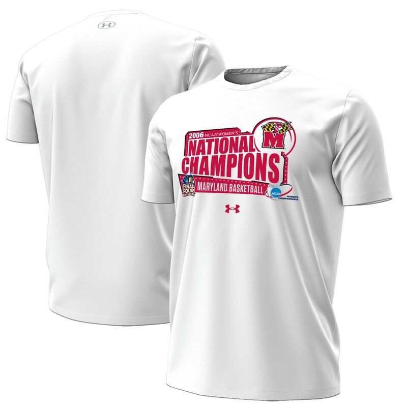 アンダーアーマー メンズ トップス Tシャツ Men's Under Armour White Maryland Terrapins 2006 NCAA Women's Basketball National Champions T-Shirt Mar White ホワイト