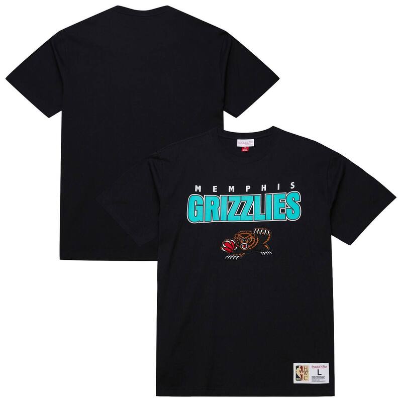 ミッチェル&ネス メンズ トップス Tシャツ Men's Mitchell & Ness Black Memphis Grizzlies Hardwood Classics Throw It Back Premium T-Shirt Grz Black ブラック｜ReVida 店