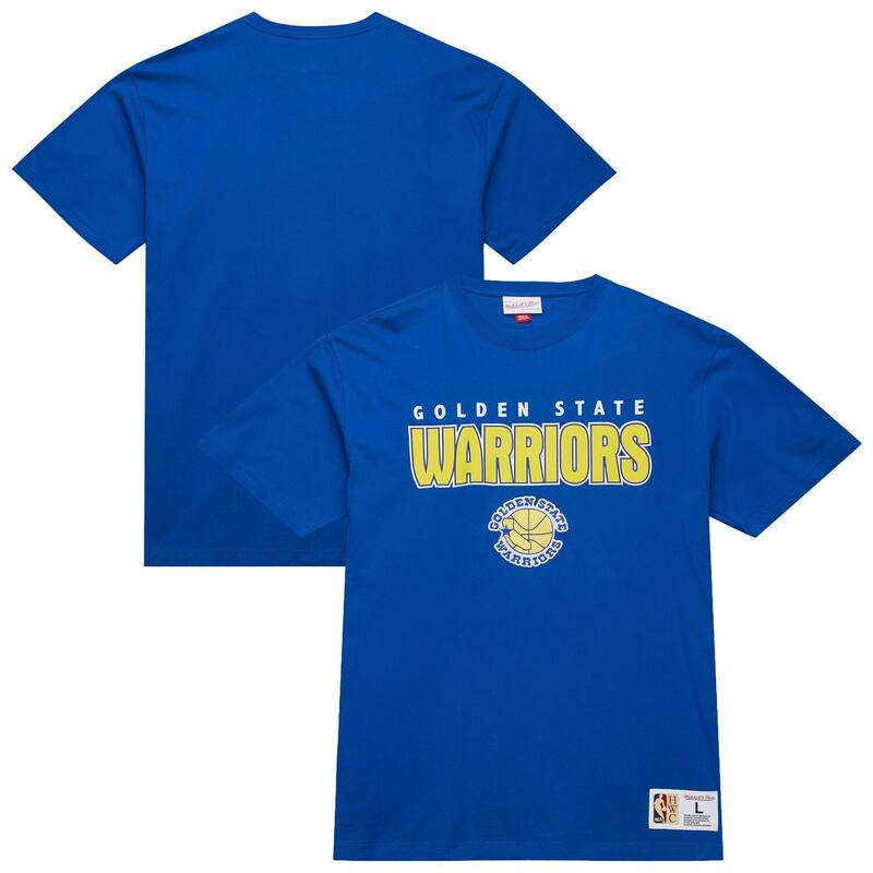 ミッチェル&ネス メンズ トップス Tシャツ Men's Mitchell & Ness Royal Golden State Warriors Hardwood Classics Throw It Back Premium T-Shirt War Blue ブルー|ReVida 店