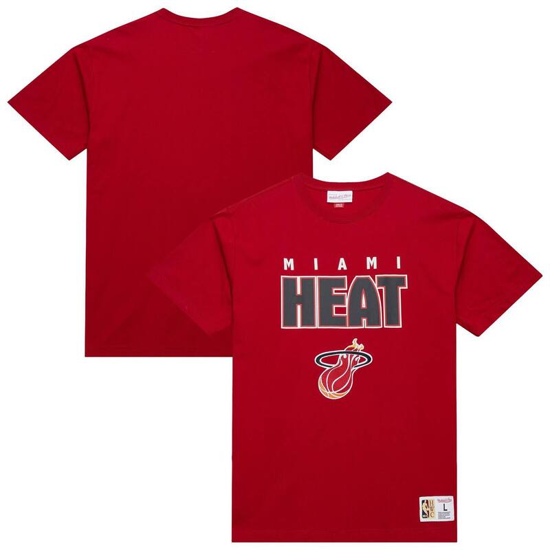 ミッチェル\u0026ネス メンズ トップス ティーシャツ Men\u0027s Mitchell \u0026 Ness Red Miami Heat Hardwood Classics Throw It Back Premium T-Shirt Hea Red 赤いこと メンズファッション-Tシャツ・カットソー-トップス