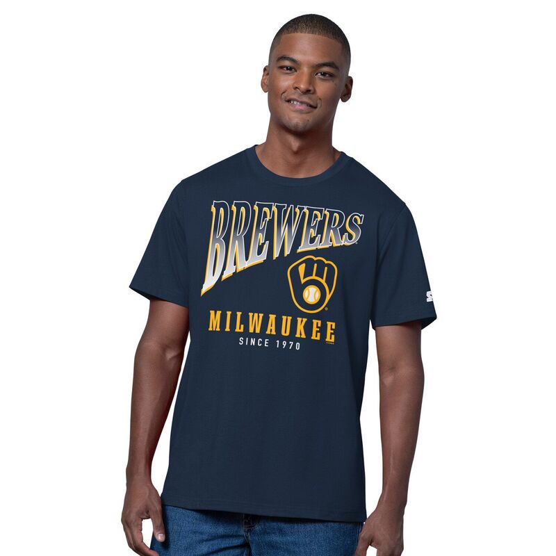 クランク メンズ トップス プルオーバー Men\u0027starter Navy/Heather Gray Milwaukee Brewers Two-Pack T-Shirt Set Brw Navy 米国海軍