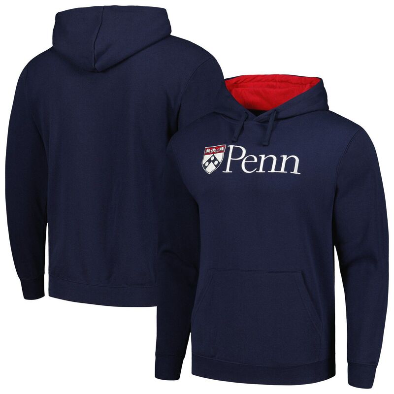 コロシアム メンズ アウター パーカー・スウェット ロゴ Men Colosseum Navy Pennsylvania Quakers Arch and Logo Pullover Hoodie Penavy ネイビー