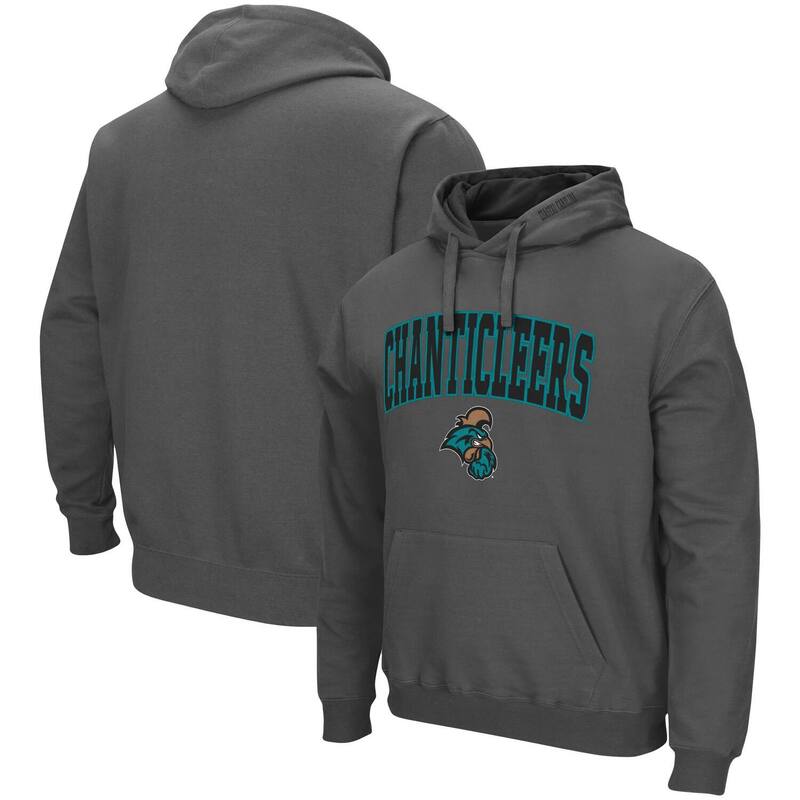 コロシアム メンズ アウター パーカー・スウェット ロゴ Men Colosseum Charcoal Coastal Carolina Chanticleers Arch and Logo Pullover Hoodie Nc2 Charco チャコール
