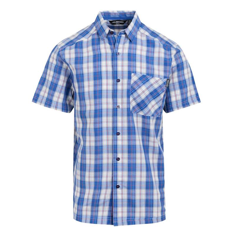 レガッタ メンズ トップス Tシャツ 半袖 Regatta Mens Mindano IX Checked Short-Sleeved Shirt White Olympian ホワイト