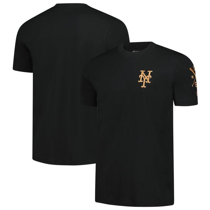 ニュー内鰓 メンズ トップス プルオーバー ロゴタイプ Men\u0027s New Era Black New York Mets Bronze Logo with Cross Bats Established T-Shirt Met Black 黒いこと
