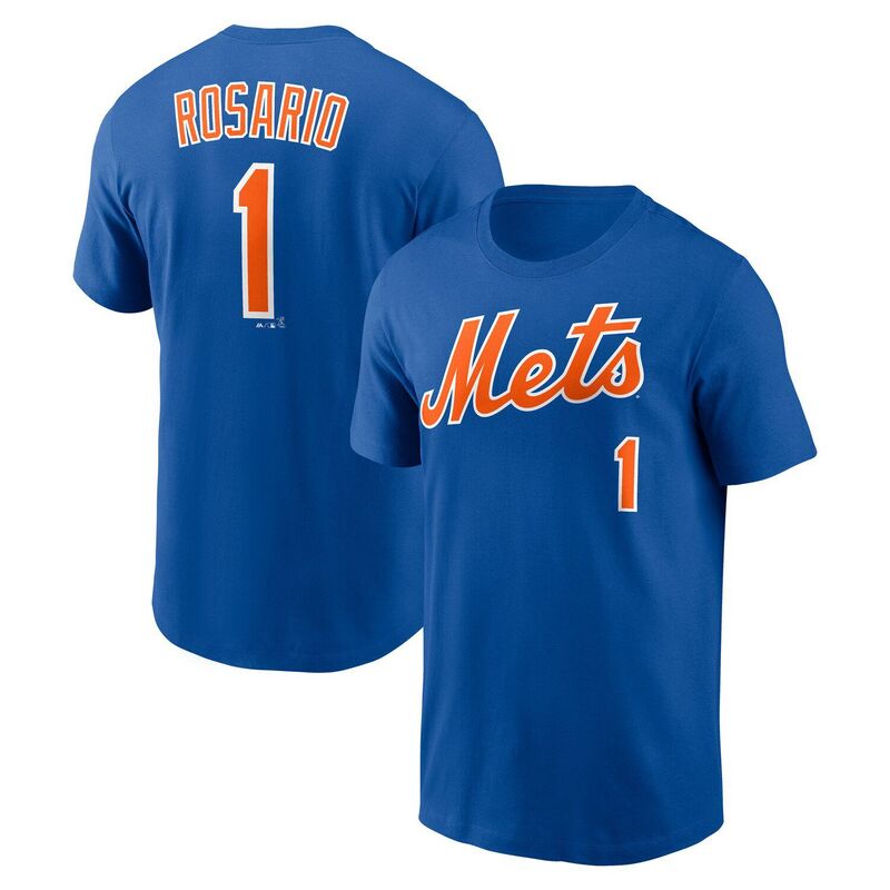 マジェスティック メンズ トップス Tシャツ Men's Majestic Amed Rosario Royal New York Mets Name & Number T-Shirt Met Blue ブルー|ReVida 店