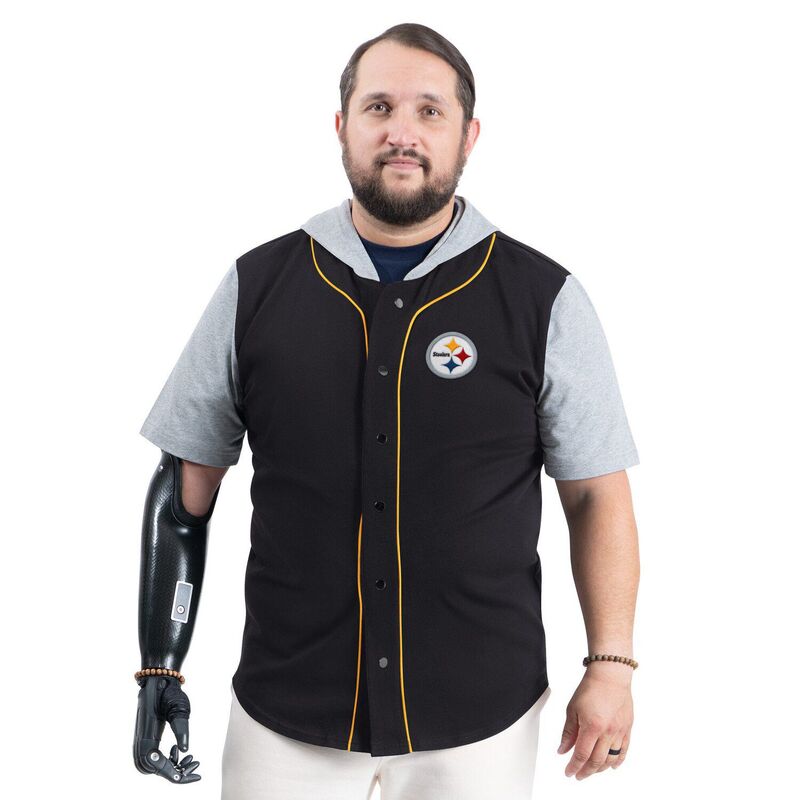 カール バンクス メンズ トップス Tシャツ Men's G-III Sports by Carl Banks Black Pittsburgh Steelers Adaptive Home Teamagnetic Button-Up Top Stl Black ブラック