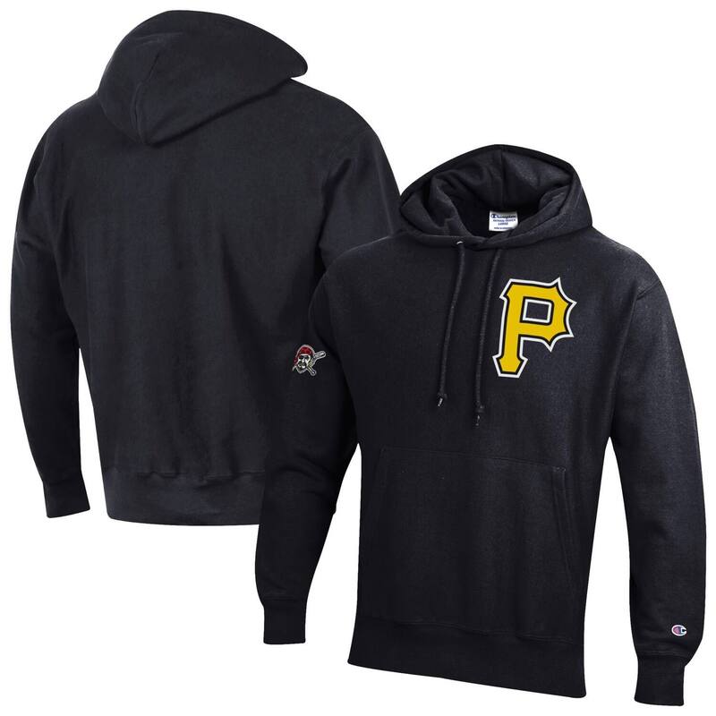 はやりっ子 メンズ アウター パーカー・スウェット Men\u0027s Champion Black Pittsburgh Pirates Reverse Weave Chenille Hoodie Pir Black 黒いこと