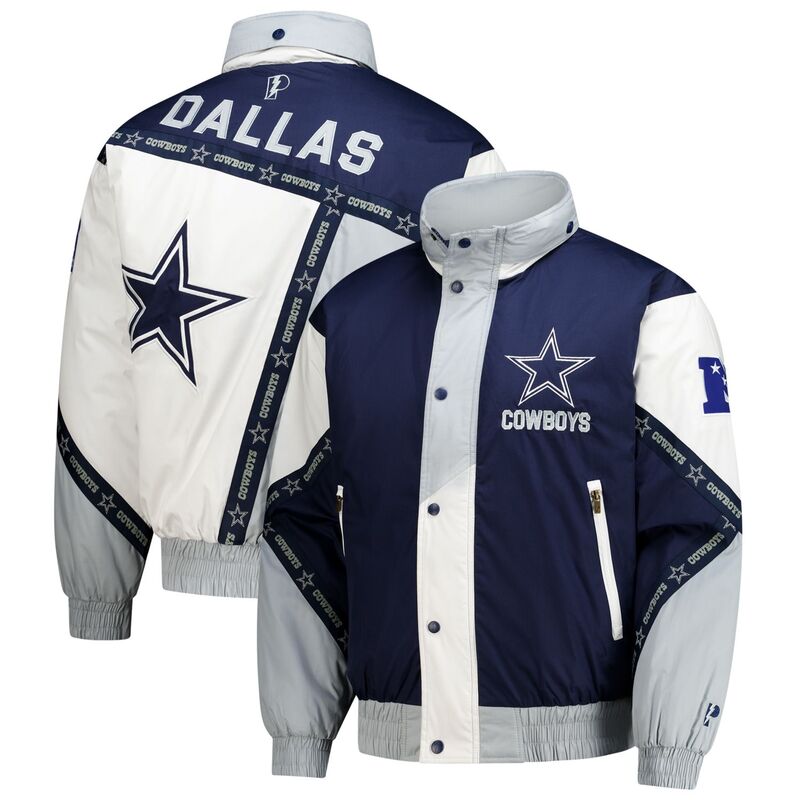 アンブランデッド メンズ アウター ジャケット・ブルゾン フーデッドジャケット Unbranded Men's Pro Player Navy/Silver Dallas Cowboys Tape Full-Zip Hooded Jacket Cow Navy ネイビー