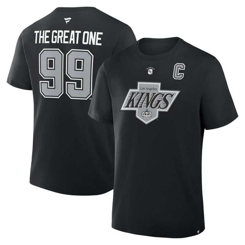 ファナティクス メンズ トップス Tシャツ Men's Fanatics Wayne Gretzky Black Los Angeles Kings Retired Player Nickname T-Shirt Kgs Black ブラック