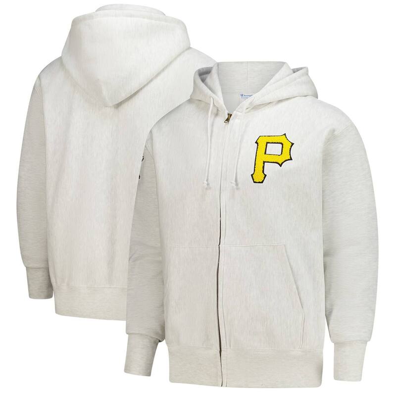 チャンピオン メンズ アウター パーカー・スウェット Men Champion Heather Gray Pittsburgh Pirates Reverse Weave Chenille Full-Zip Hoodie Pir Grey グレー
