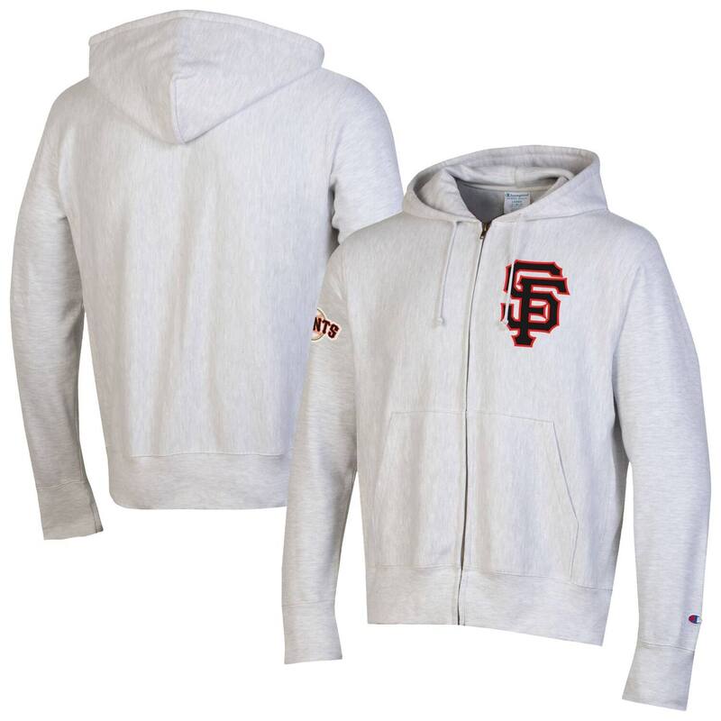 チャンピオン メンズ アウター パーカー・スウェット Men Champion Gray San Francisco Giants Reverse Weave Chenille Full-Zip Hoodie Gnt Grey グレー