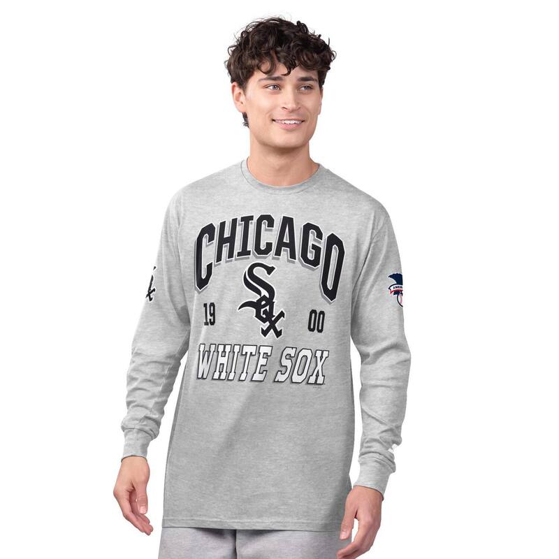 スターター メンズ トップス Tシャツ Men'starter Heather Gray/Black Chicago White Sox Two-Pack Long Sleeve & Short Sleeve T-Shirt Set Sox Black ブラック｜ReVida 店