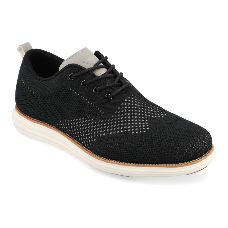 バンス メンズ シューズ オックスフォード ウィングチップ Vance Co. Ezra Men's Wingtip Casual Shoes Black ブラック