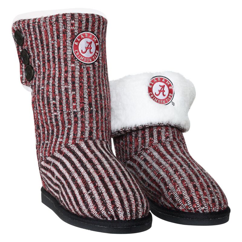 【送料無料】 アンブランデッド レディース ブーツ・レインブーツ シューズ Women's FOCO Alabama Crimson Tide Color Blend Button Boots Ala Red画像