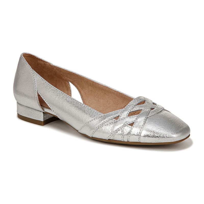 ライフストライド レディース シューズ サンダル カットアウト LifeStride Carmen Women's Cutout Flatsilver シルバー｜ReVida 店