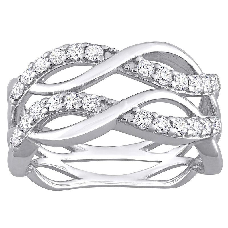 ステラ グレース レディース アクセサリー リング Stella Grace Sterling Silver Cubic Zirconia Crisscross Ring Sterling シルバー