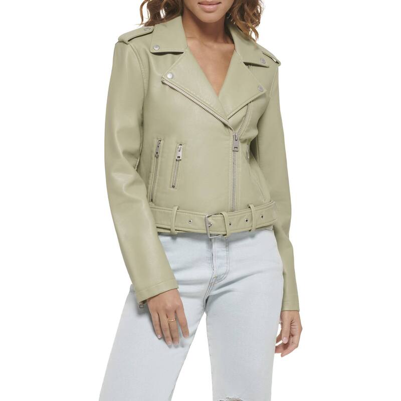 リーバイス レディース アウター ジャケット・ブルゾン レザー フェイクレザー Women's Levi's Belted Faux Leather Motorcycle Jacketea
