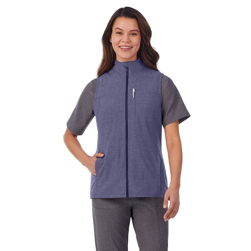 クドルドッズ レディース トップス プルオーバー より良い Women\u0027s Cuddl Dudscrubs 5-Pocket Lined Vest Navy Heather ギョリュウモドキ