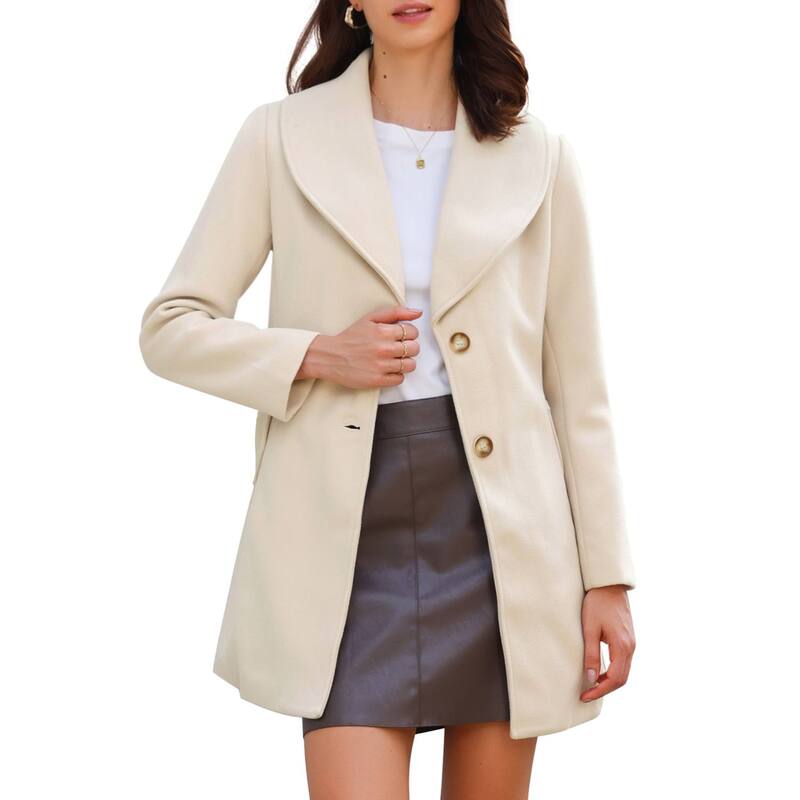 アレグラ ケー レディース アウター ジャケット・ブルゾン コート ダウン ALLEGRA K Women's Cute Turn Down Collar Single Breasted Long Belted Trenchcoat Beige ベージュ