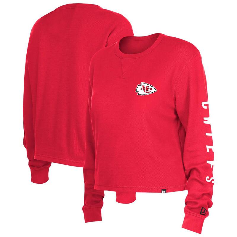 ニュー内鰓 レディース トップス プルオーバー Women\u0027s New Era Red Kansas City Chiefsport Nighthermalong Sleeve T-Shirt Chf Red 赤いこと