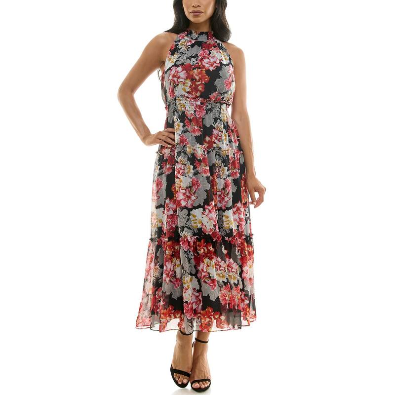 ニナレオナルド レディース トップス ワンピース ティアード マキシ Women's Nina Leonard Maxi Tieredress Black Multi ブラック