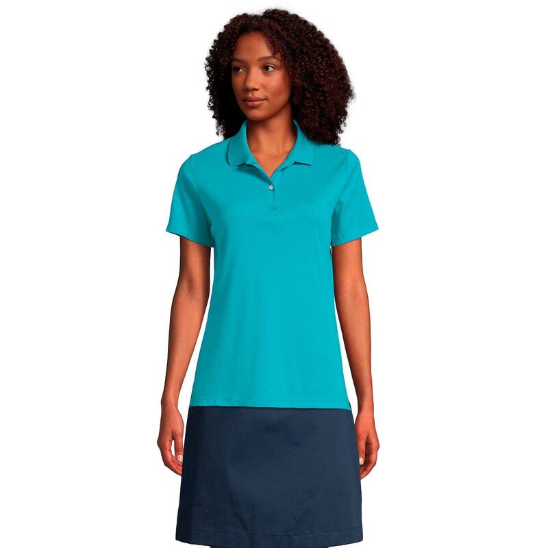 ランズエンド レディース トップス Tシャツ ポロシャツ Women's Lands' End School Uniform Short Sleeve Interlock Polo Shirt Evergreen